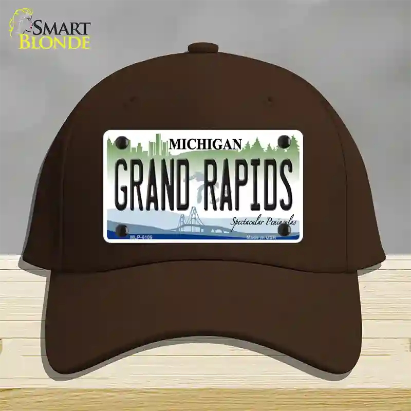 Grand Rapids Michigan Novelty License Plate Hat Cotton / Dark Brown