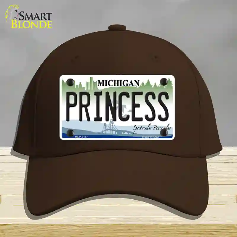 Princess Michigan Novelty License Plate Hat Cotton / Dark Brown