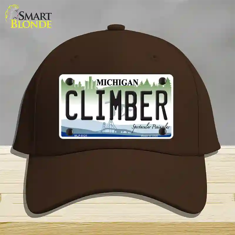 Climber Michigan Novelty License Plate Hat Cotton / Dark Brown