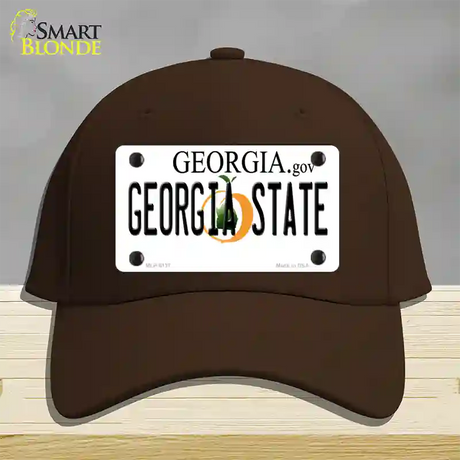 Georgia State Novelty License Plate Hat Cotton / Dark Brown