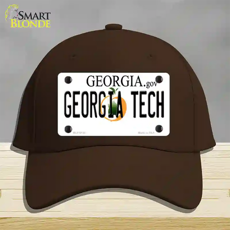 Georgia Tech Novelty License Plate Hat Cotton / Dark Brown