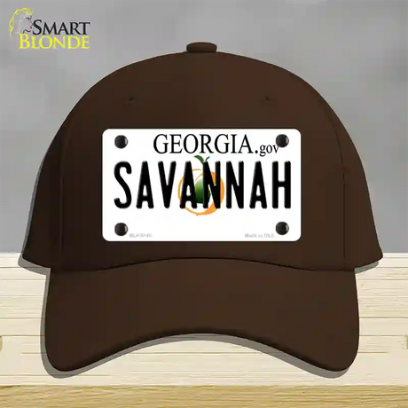 Savannah Georgia Novelty License Plate Hat Cotton / Dark Brown