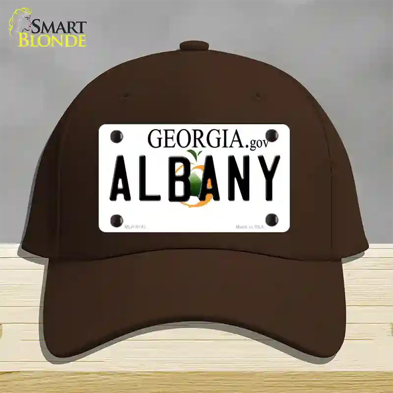 Albany Georgia Novelty License Plate Hat Cotton / Dark Brown