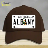 Albany Georgia Novelty License Plate Hat Cotton / Dark Brown