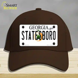 Statesboro Georgia Novelty License Plate Hat Cotton / Dark Brown