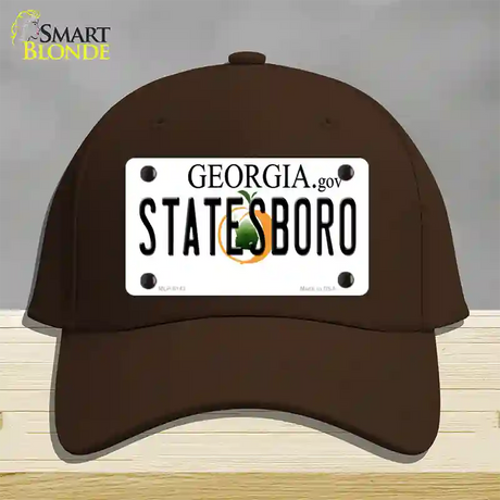 Statesboro Georgia Novelty License Plate Hat Cotton / Dark Brown