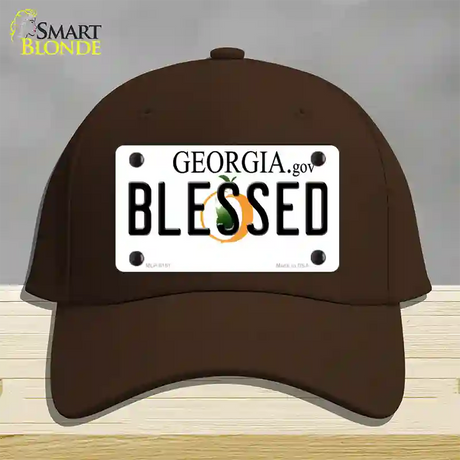 Blessed Georgia Novelty License Plate Hat Cotton / Dark Brown