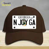 N Joy Ga Georgia Novelty License Plate Hat Cotton / Dark Brown