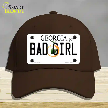 Bad Girl Georgia Novelty License Plate Hat Cotton / Dark Brown