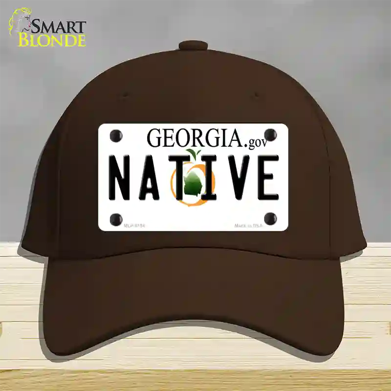 Native Georgia Novelty License Plate Hat Cotton / Dark Brown