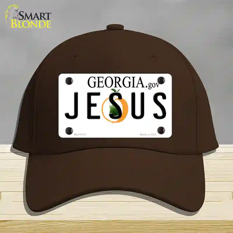 Jesus Georgia Novelty License Plate Hat Cotton / Dark Brown