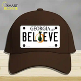 Believe Georgia Novelty License Plate Hat Cotton / Dark Brown