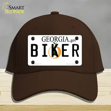 Biker Georgia Novelty License Plate Hat Cotton / Dark Brown