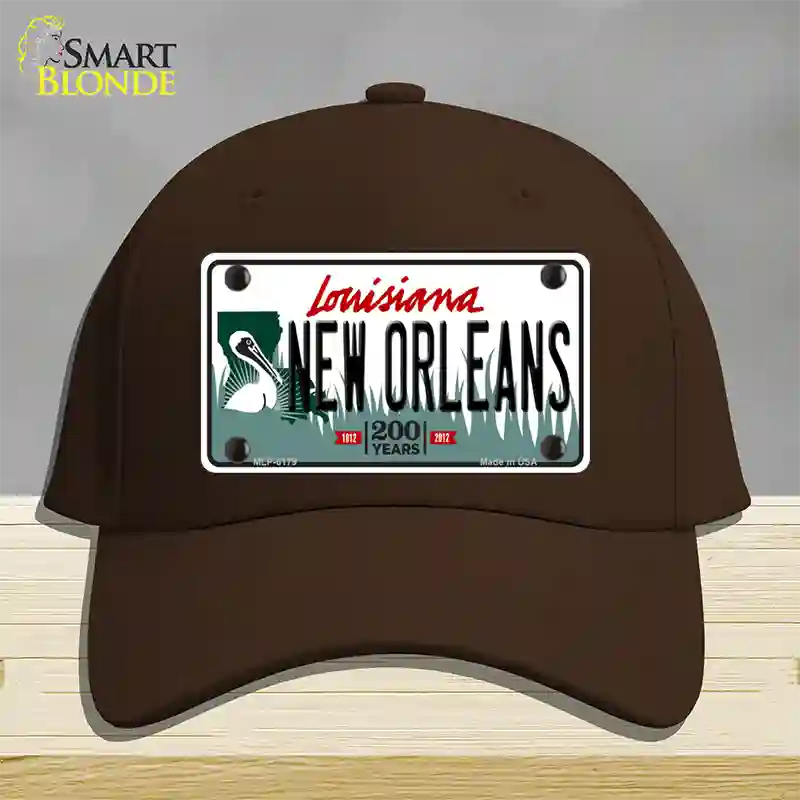 New Orleans Louisiana Novelty License Plate Hat Cotton / Dark Brown