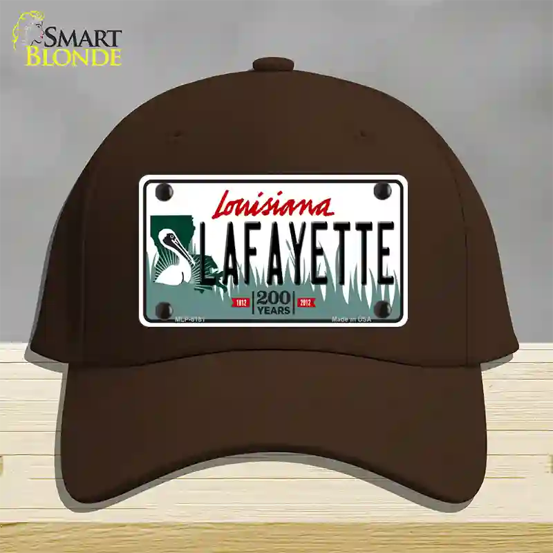 Lafayette Louisiana Novelty License Plate Hat Cotton / Dark Brown