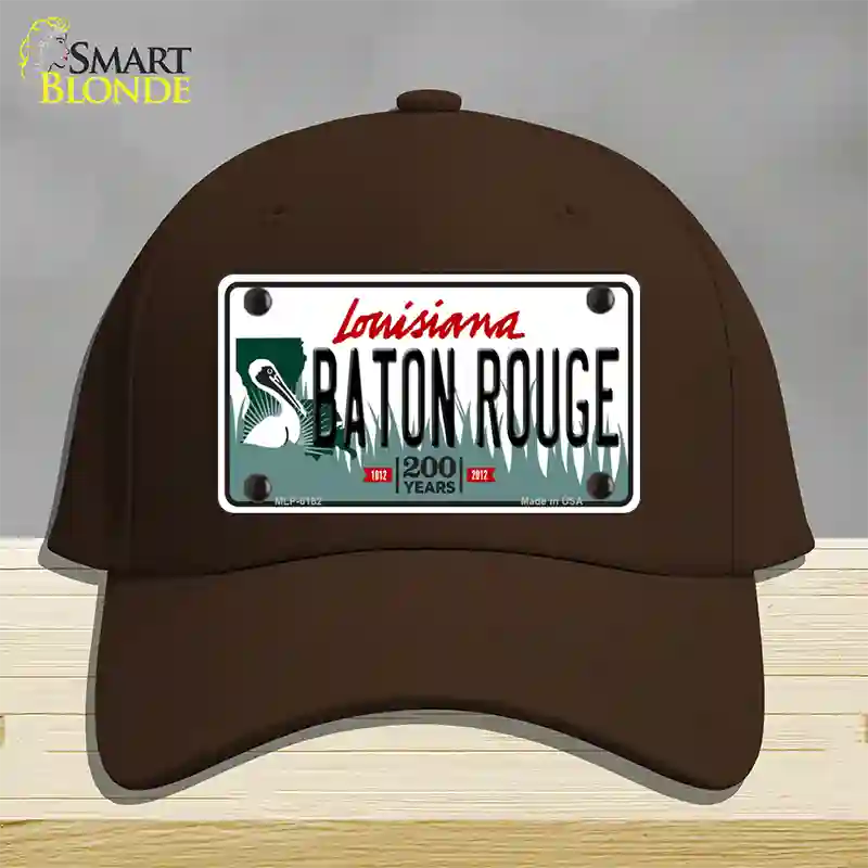 Baton Rouge Louisiana Novelty License Plate Hat Cotton / Dark Brown