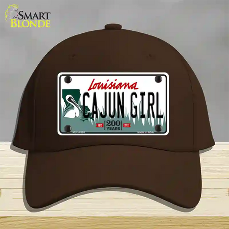 Cajun Girl Louisiana Novelty License Plate Hat Cotton / Dark Brown