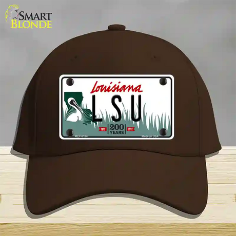 LSU Louisiana Novelty License Plate Hat Cotton / Dark Brown