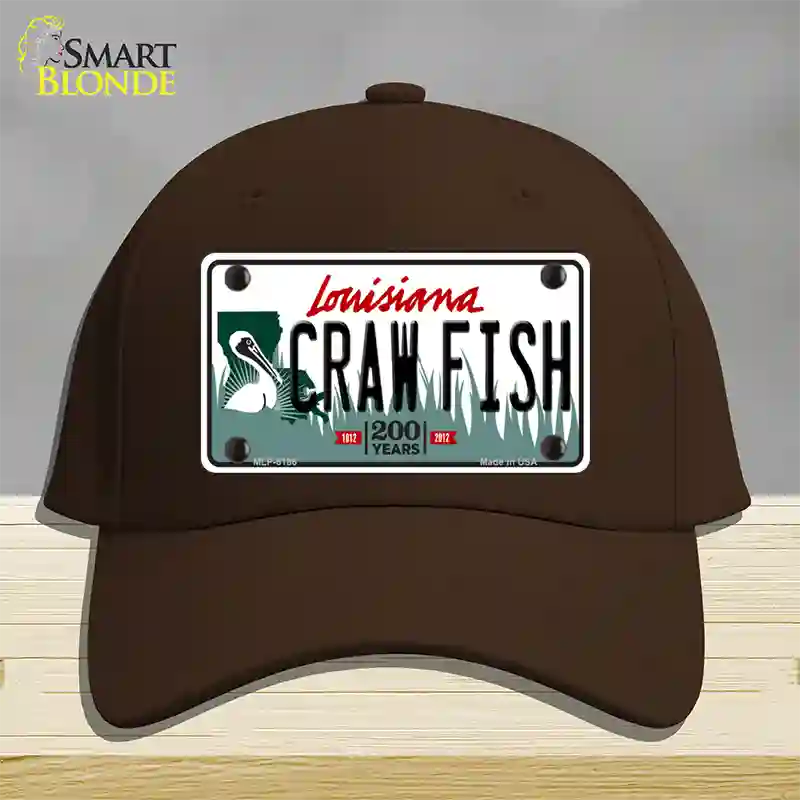 Craw Fish Louisiana Novelty License Plate Hat Cotton / Dark Brown