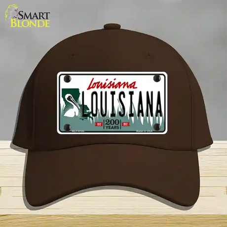 Louisiana Novelty License Plate Hat Cotton / Dark Brown