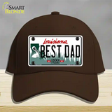 Best Dad Louisiana Novelty License Plate Hat Cotton / Dark Brown