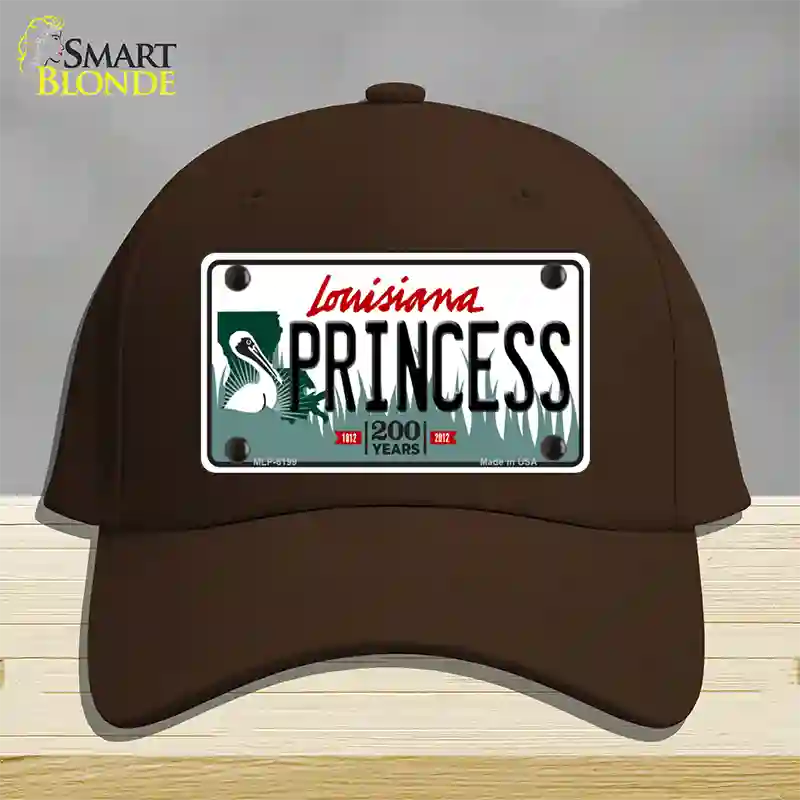 Princess Louisiana Novelty License Plate Hat Cotton / Dark Brown