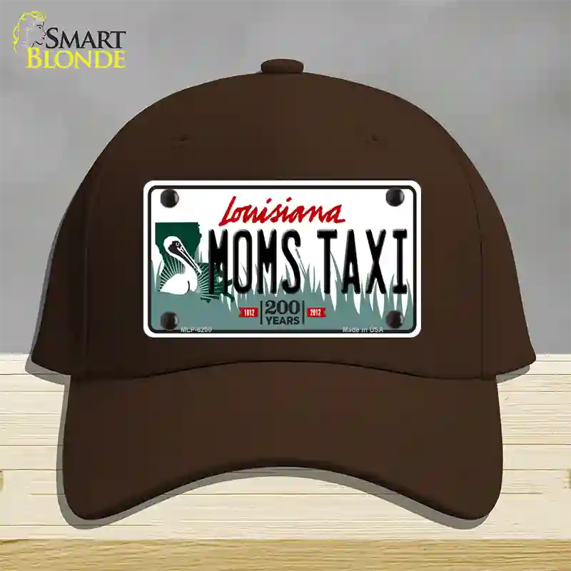 Moms Taxi Louisiana Novelty License Plate Hat Cotton / Dark Brown