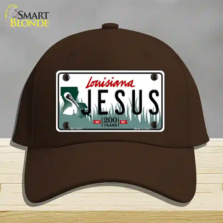 Jesus Louisiana Novelty License Plate Hat Cotton / Dark Brown