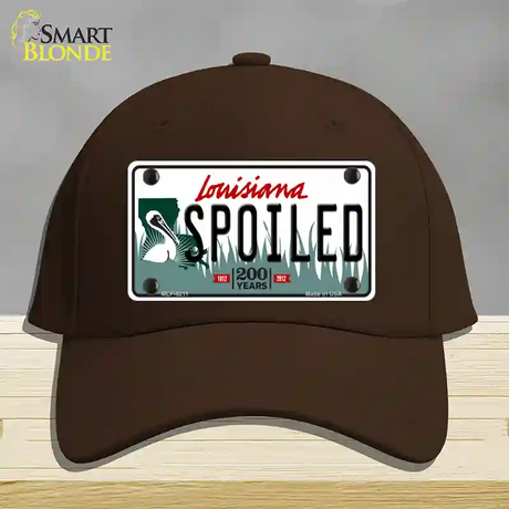 Spoiled Louisiana Novelty License Plate Hat Cotton / Dark Brown