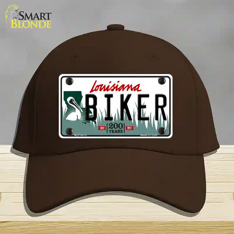 Biker Louisiana Novelty License Plate Hat Cotton / Dark Brown