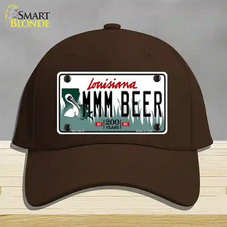 MMM Beer Louisiana Novelty License Plate Hat Cotton / Dark Brown