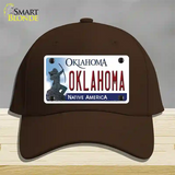 Oklahoma Novelty License Plate Hat Cotton / Dark Brown