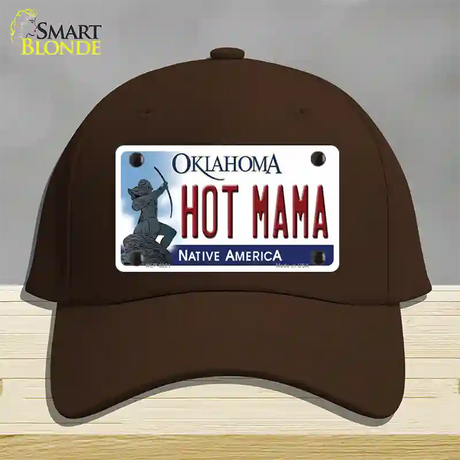 Hot Mama Oklahoma Novelty License Plate Hat Cotton / Dark Brown