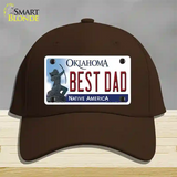 Best Dad Oklahoma Novelty License Plate Hat Cotton / Dark Brown