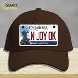 N Joy Ok Oklahoma Novelty License Plate Hat Cotton / Dark Brown