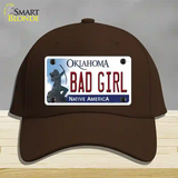 Bad Girl Oklahoma Novelty License Plate Hat Cotton / Dark Brown