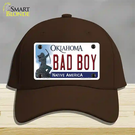 Bad Boy Oklahoma Novelty License Plate Hat Cotton / Dark Brown