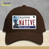 Native Oklahoma Novelty License Plate Hat Cotton / Dark Brown