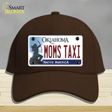 Moms Taxi Oklahoma Novelty License Plate Hat Cotton / Dark Brown