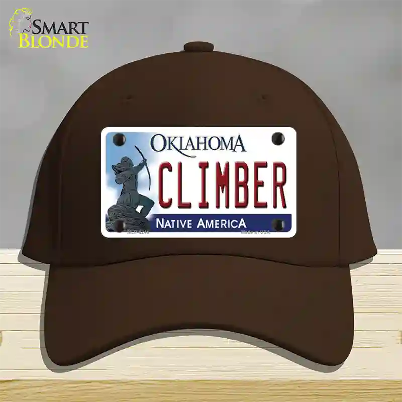 Climber Oklahoma Novelty License Plate Hat Cotton / Dark Brown