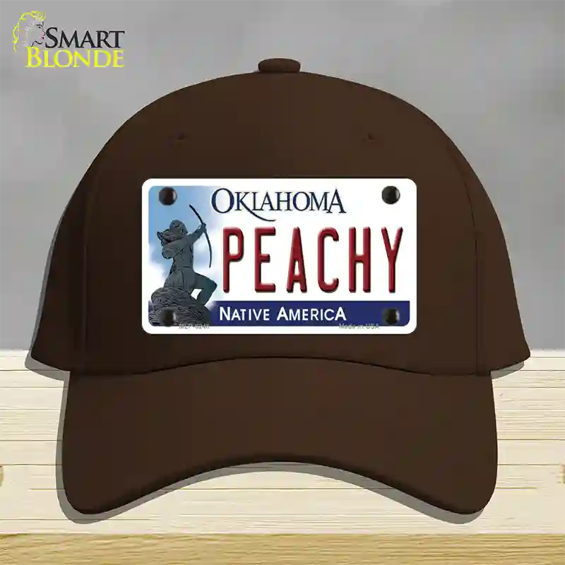 Peachy Oklahoma Novelty License Plate Hat Cotton / Dark Brown