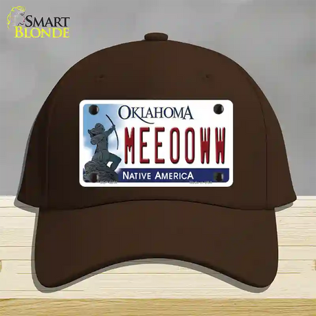 Meeooww Oklahoma Novelty License Plate Hat Cotton / Dark Brown