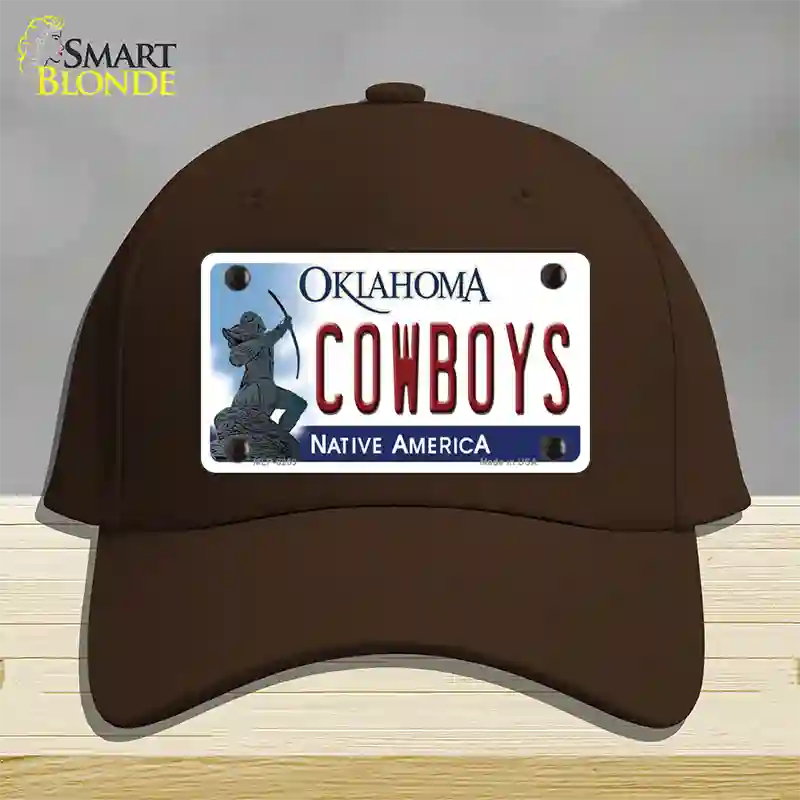 Cowboys Oklahoma Novelty License Plate Hat Cotton / Dark Brown