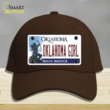 Oklahoma Girl Novelty License Plate Hat Cotton / Dark Brown