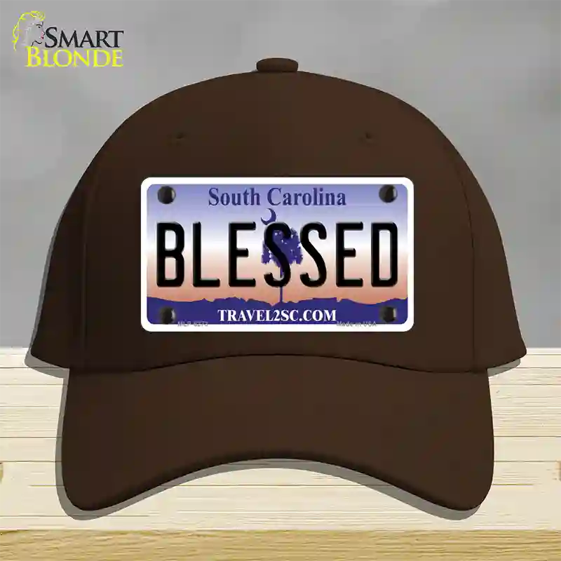 Blessed South Carolina Novelty License Plate Hat Cotton / Dark Brown