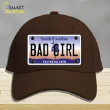 Bad Girl South Carolina Novelty License Plate Hat Cotton / Dark Brown