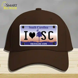 I Love South Carolina Novelty License Plate Hat Cotton / Dark Brown