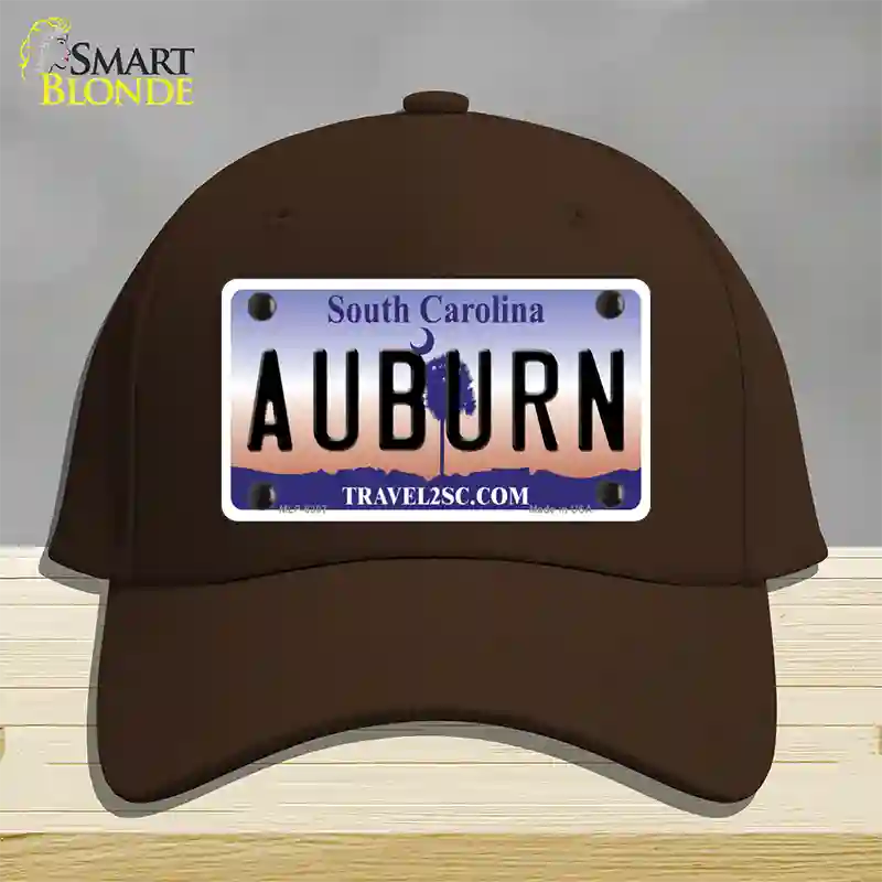 Auburn South Carolina Novelty License Plate Hat Cotton / Dark Brown