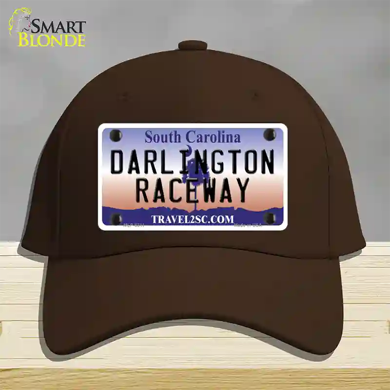 Darlington Raceway South Carolina Novelty License Plate Hat Cotton / Dark Brown