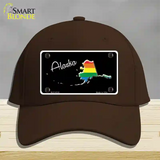 Alaska Rainbow Novelty License Plate Hat Cotton / Dark Brown